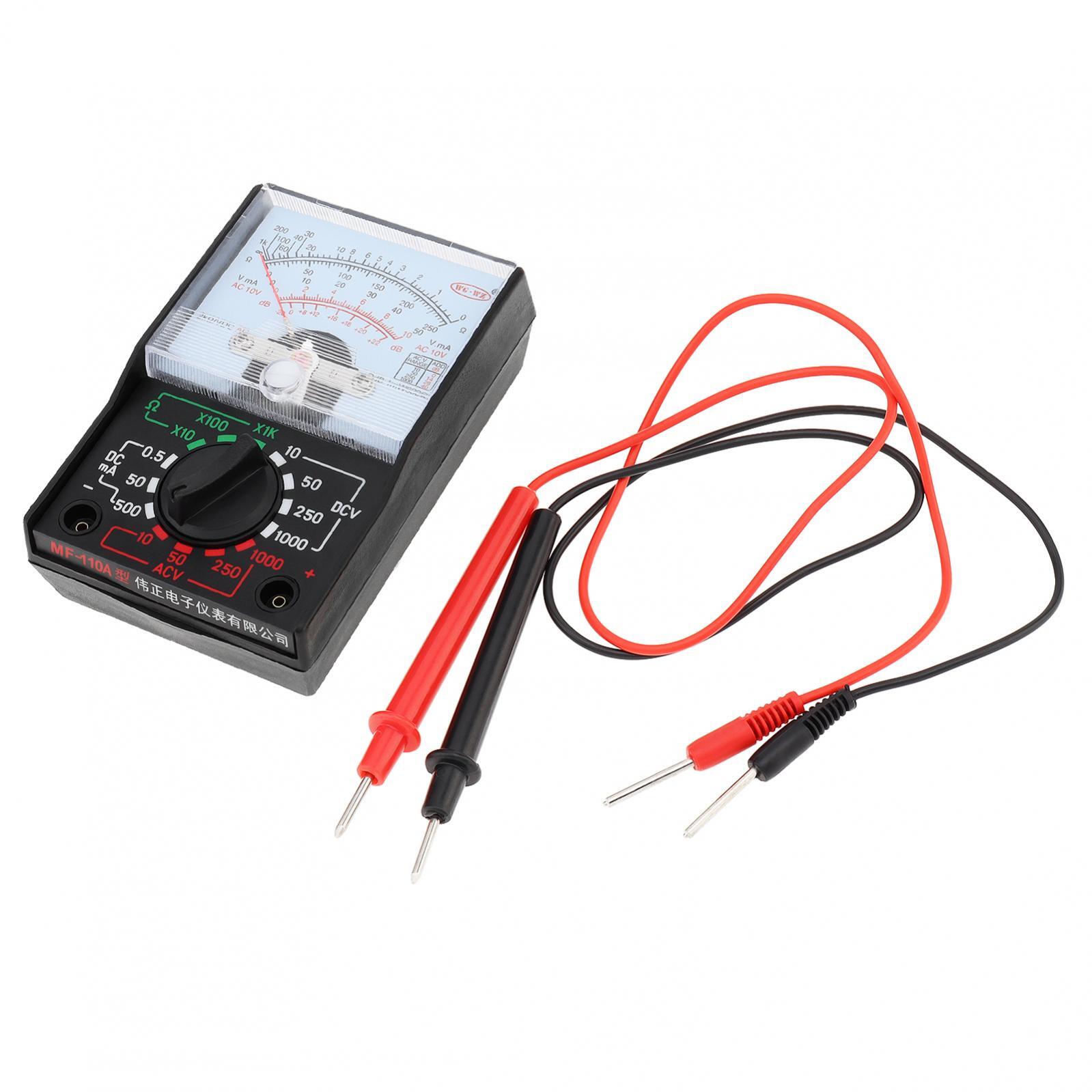 Small Analog Multimeter Pointer AC DC Voltage Analog Volt Meter with Test Leads