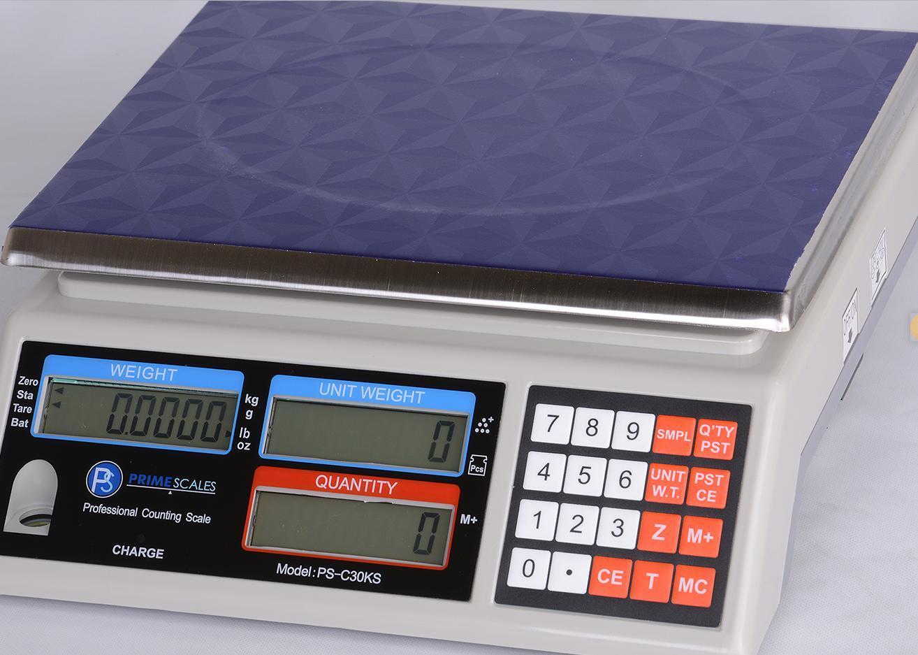 Prime Scales PS-C30KS Portable Counting Scale 33 lb X 0.001 lb, AC adapter