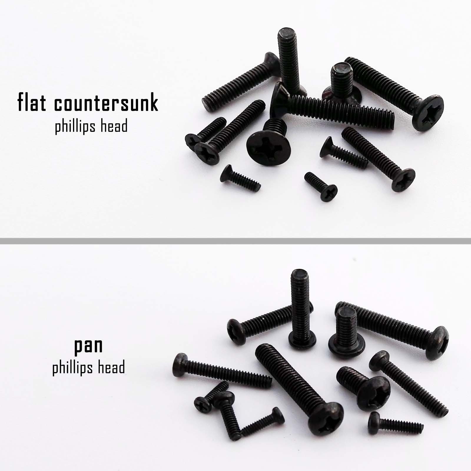Mini Micro Black Metric Threaded Flat Pan Round Phillips Head Screw Bolt M1.4-M3