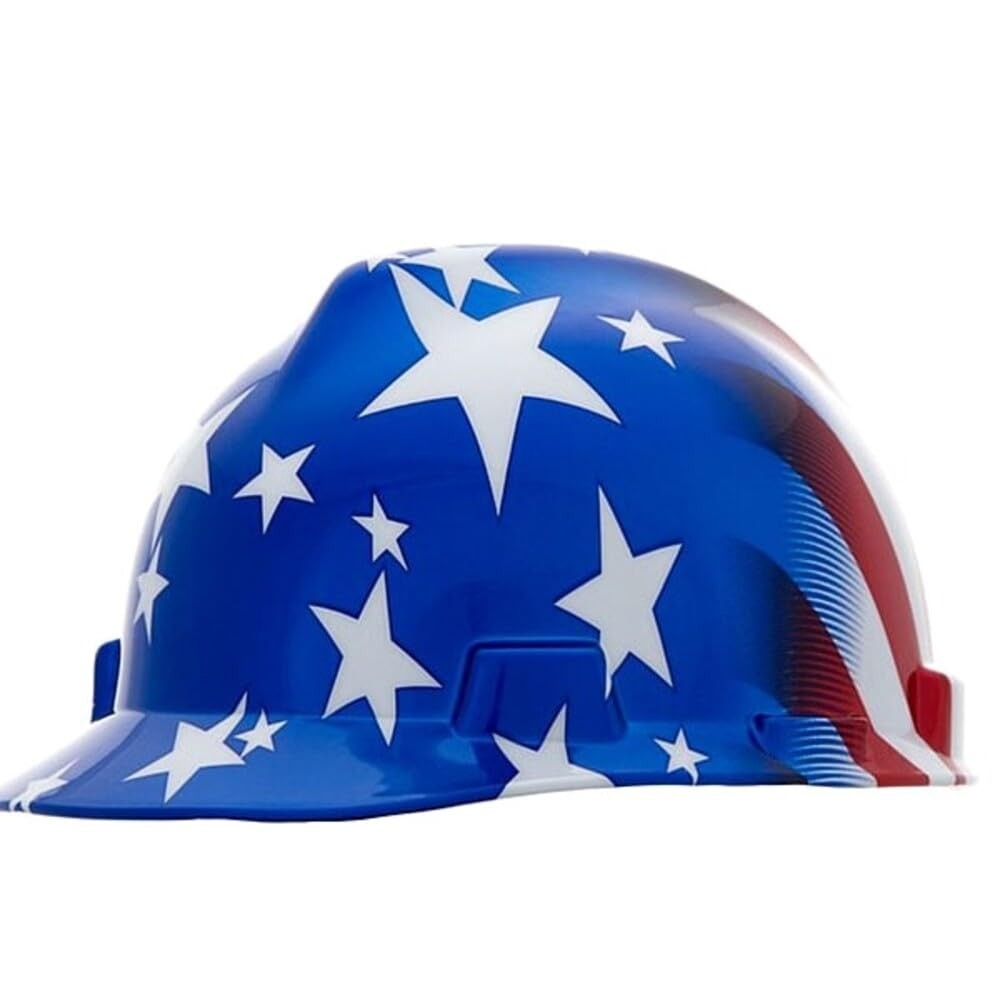 MSA Safety Works 10052945 American Stars and Stripes V-Gard Protective Hard H…