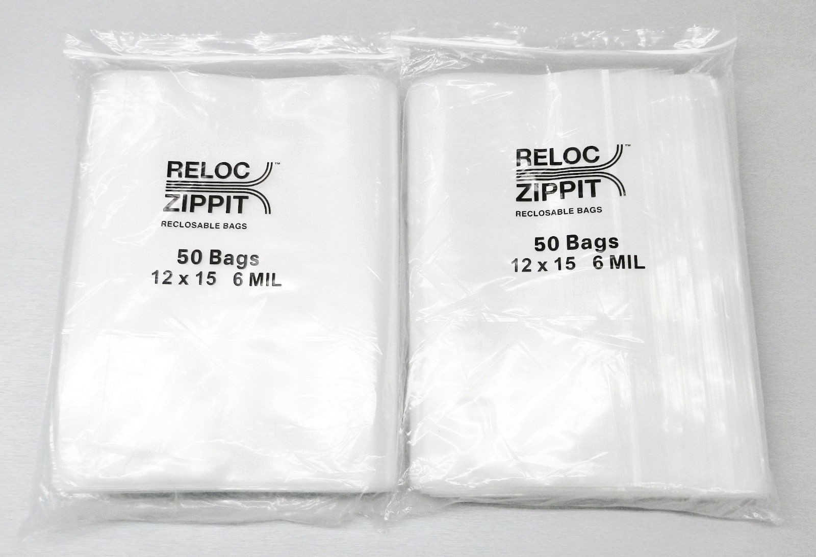 6 MIL 12×15 Zip Seal Lock Bags Zip Slide Lock Thick Clear Reloc Jumbo 12 x15 100