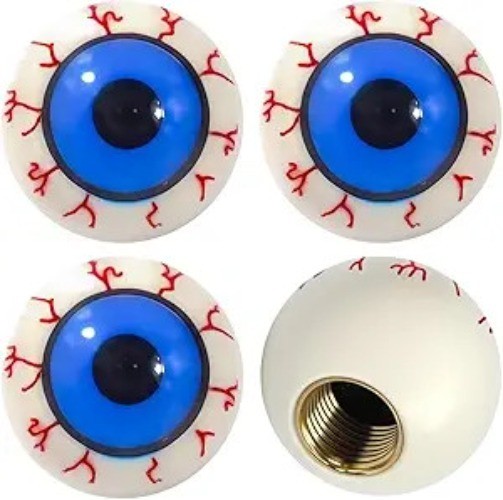 4PCS Eyeball Style Tire Valve Stem Caps, Universal Dustproof Air Le Color: Eye
