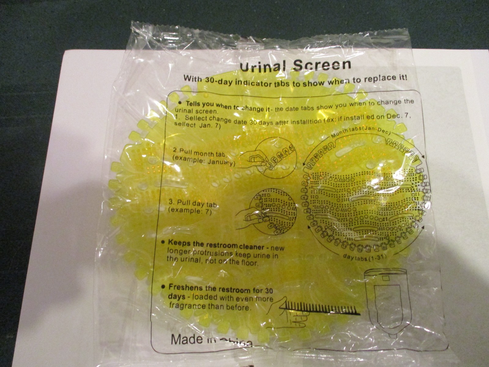 Urinal Screen Deodorizer Anti-Splash 6 pack lemon cent