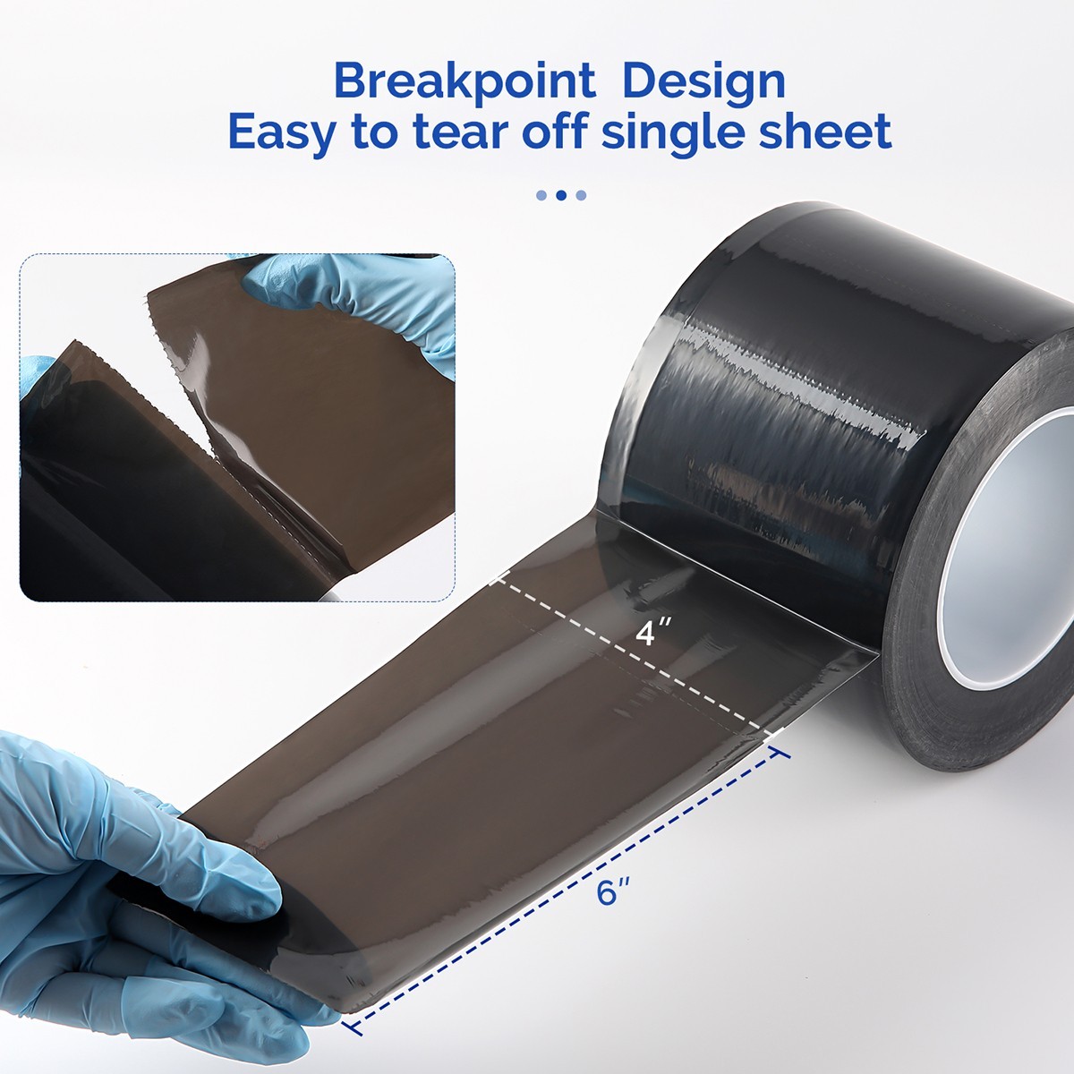 4″ x 6″ Medical Dental Universal Barrier Film Roll Adhesive 1200 Sheets Breakpoi