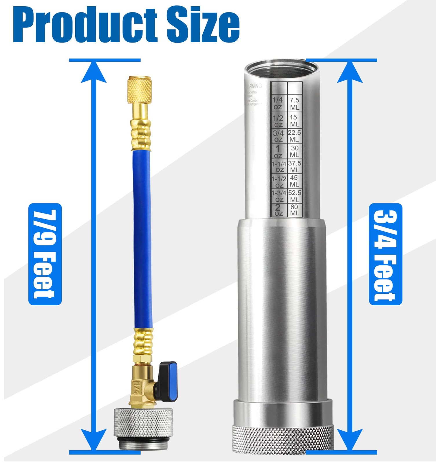 AC Oil Dye Injector Kit for R134a Refrigerant System with 1/4″ SAE Connector and