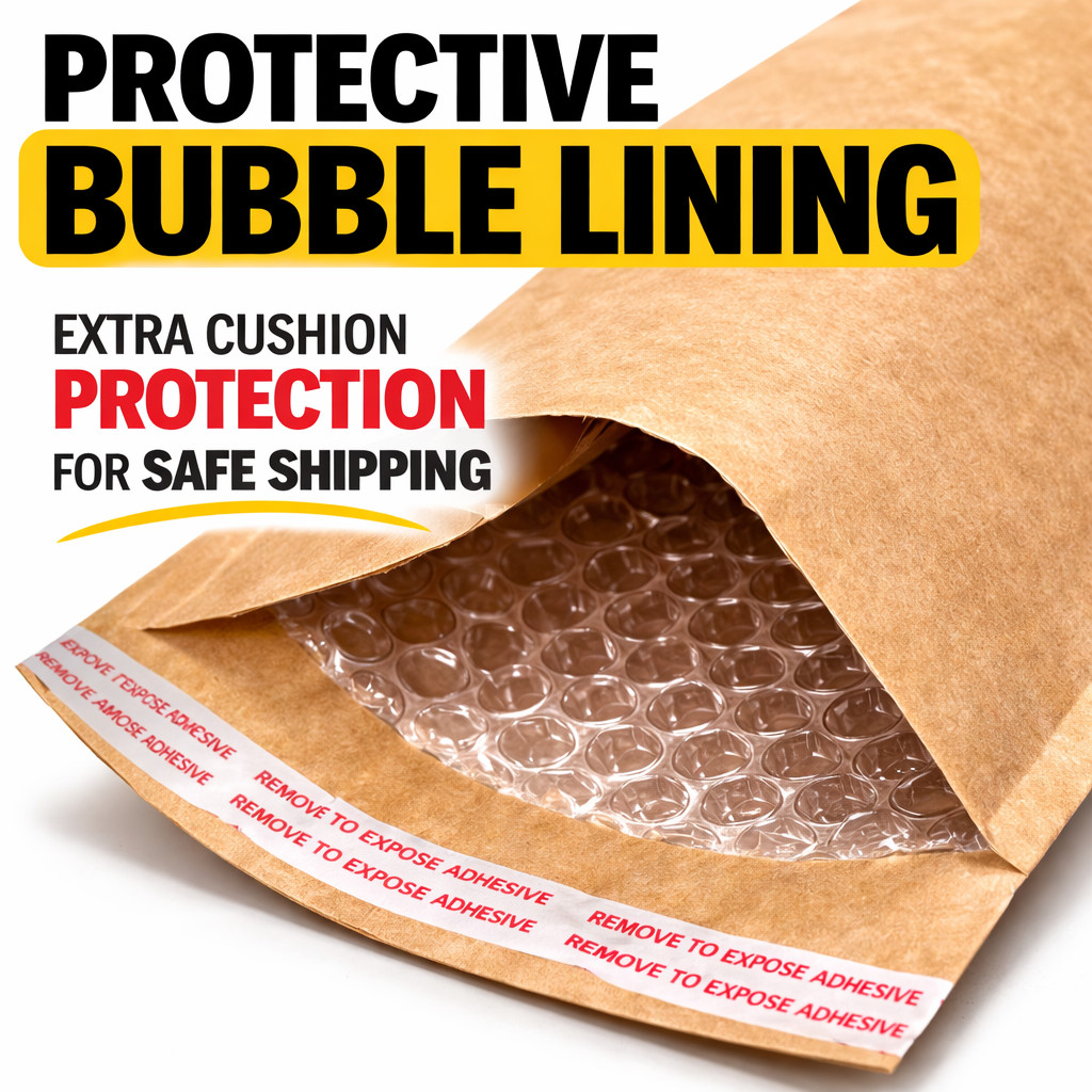 Kraft Brown Bubble Mailers Padded Shipping Envelopes Self Seal Bags #0 #2 #4