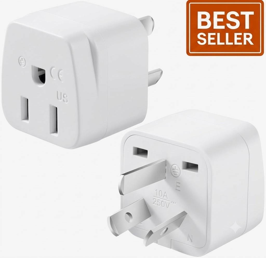 2 Pack US to Australia/New Zealand Plug Adapter, Type I Travel Power Adapter