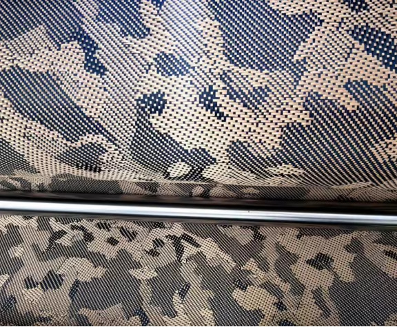 3K 240gsm Carbon gold camouflage pattern carbon fiber blended fabric 100cmx50cm.
