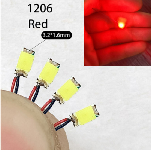 1206 Red Yellow Blue Green White Orange Warm SMD Led Pre-wired For Model 30CM 3V