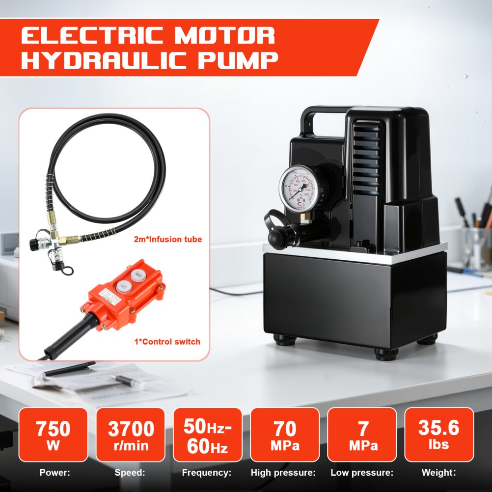 Electric 2 Stage Single Acting Hydraulic Pump 10000 PSI 110V/120V Solenoid Valve