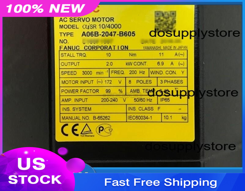 FANUC A06B-2047-B605 Servo Motor A06B2047B605 New In Box US Free TAX