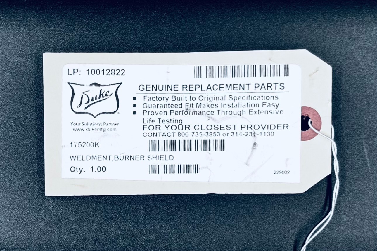 Duke 175200K OEM Burner Weldment Assembly Grill Broiler Replacement Part