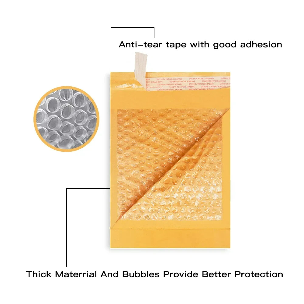 Coolpkg 50 pcs #00 5×10 Kraft Bubble Padded Shipping Envelopes Mailers 5*10