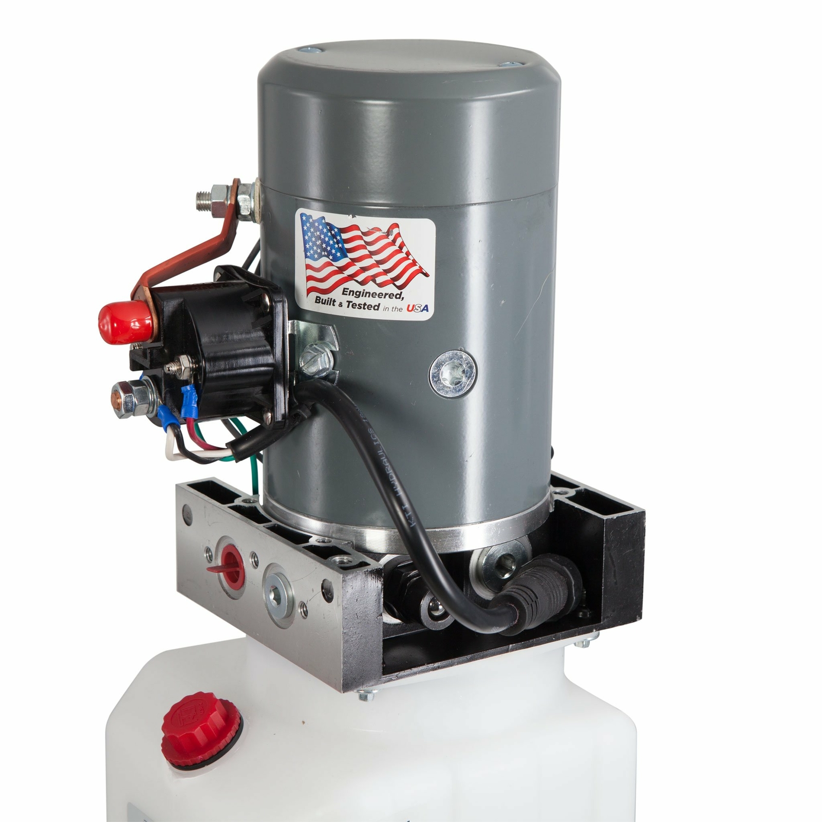 Single Acting Hydraulic Pump For Dump Trailers KTI – 12VDC – 6 Quart Reservoir