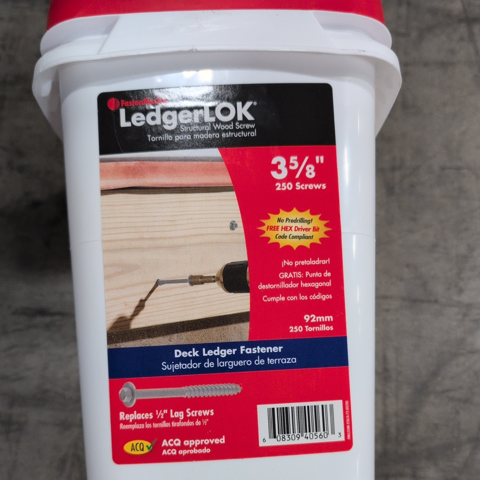 FastenMaster FMLL358B-250 3.63″ Ledgerlok Screw – Pack of 250