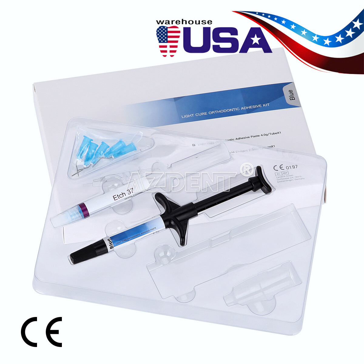 Dental Orthodontic Adhesive Light Cure Band Cement Blue Glue Intro Kit Blue