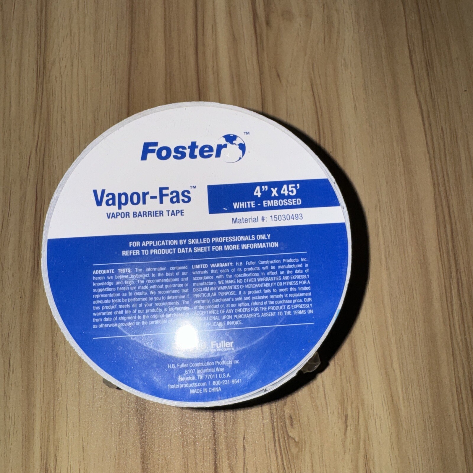 Vapor- Fas Foil Tape, 4” X 45’, Sealed, Vapor Barrier Tape, H. B. Fuller