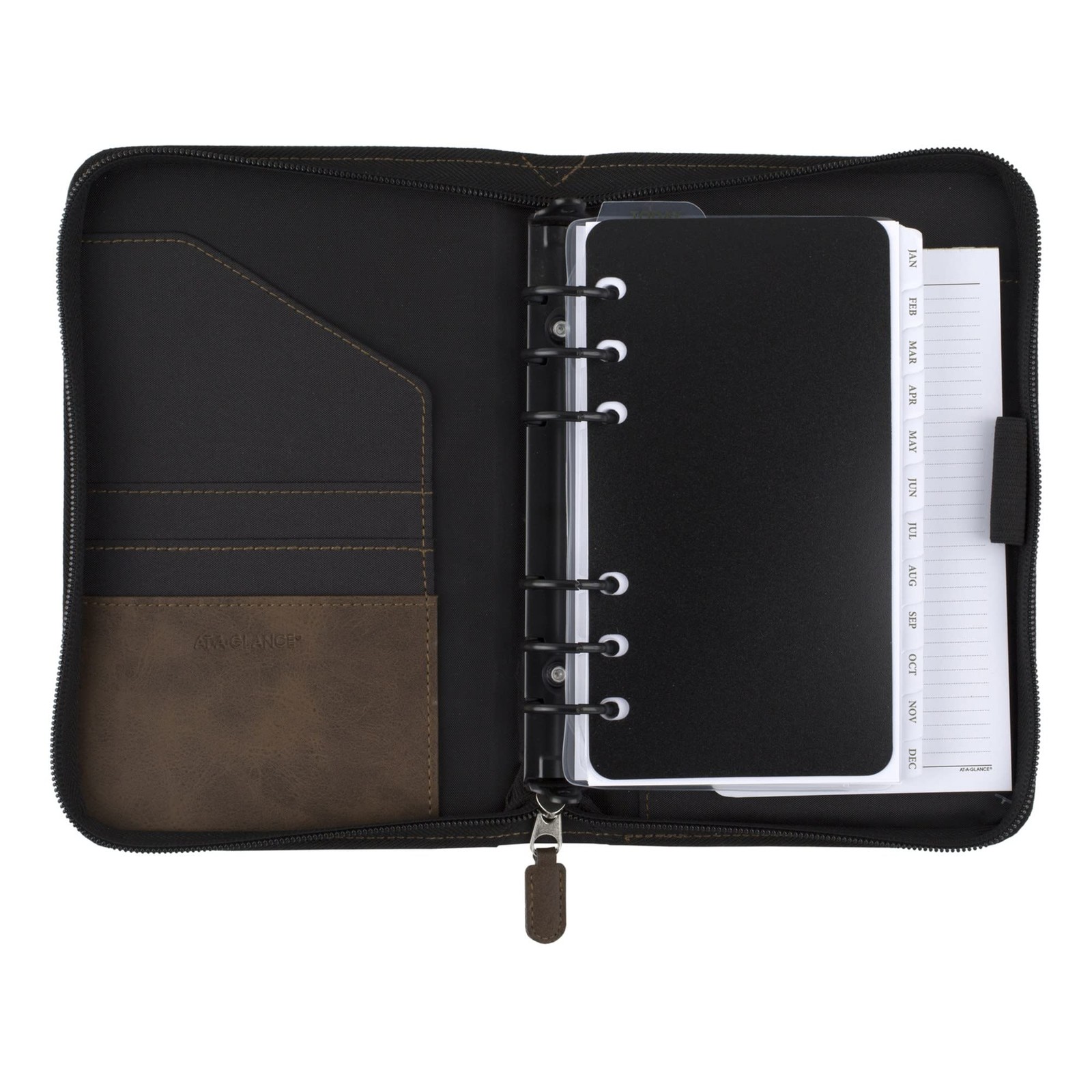 Portable Brown Planner Starter Set Undated Monthly Weekly Daily Organization