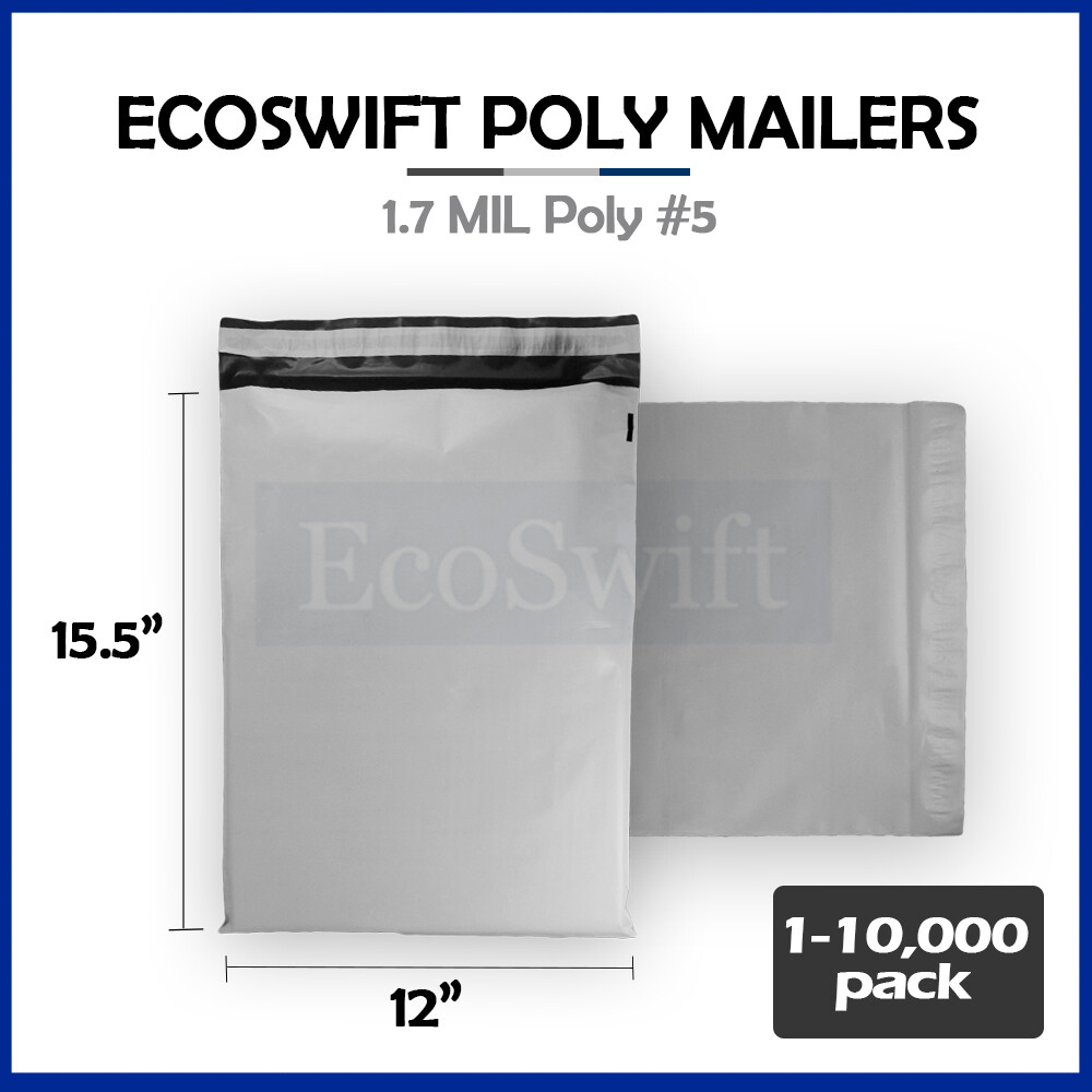 1-10000 12 x 16 «EcoSwift» Poly Mailers Envelopes Plastic Shipping Bags 1.7 MIL