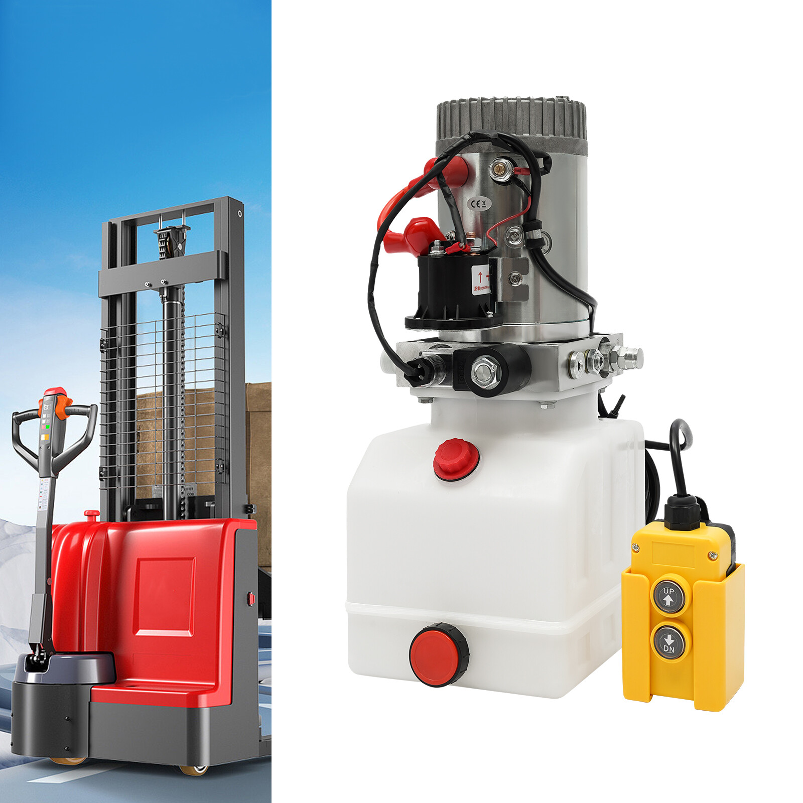 Electric Hydraulic Pump, Hydraulic Power Unit 12V, Single Acting Oil Pump 4/L