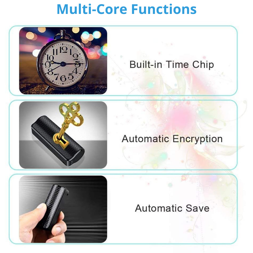 16GB/32GB Magnetic Mini Hidden Audio Recorder Device Spy Digital Voice Recording