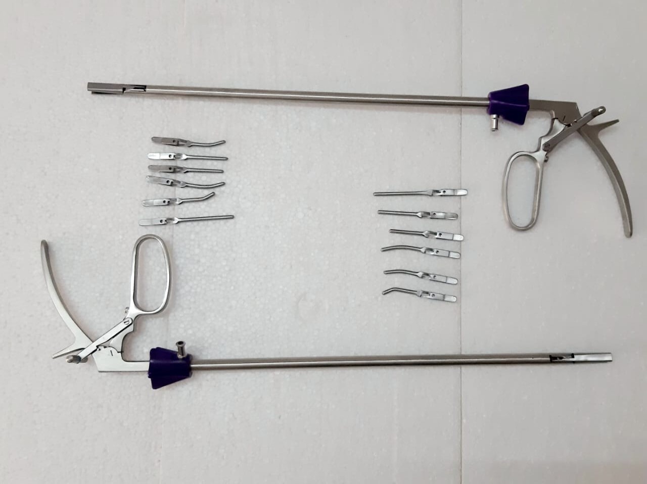Laparoscopic Laparoscopy Bulldog Clamp Forceps 10mmx330mm 6 Clips 2 set