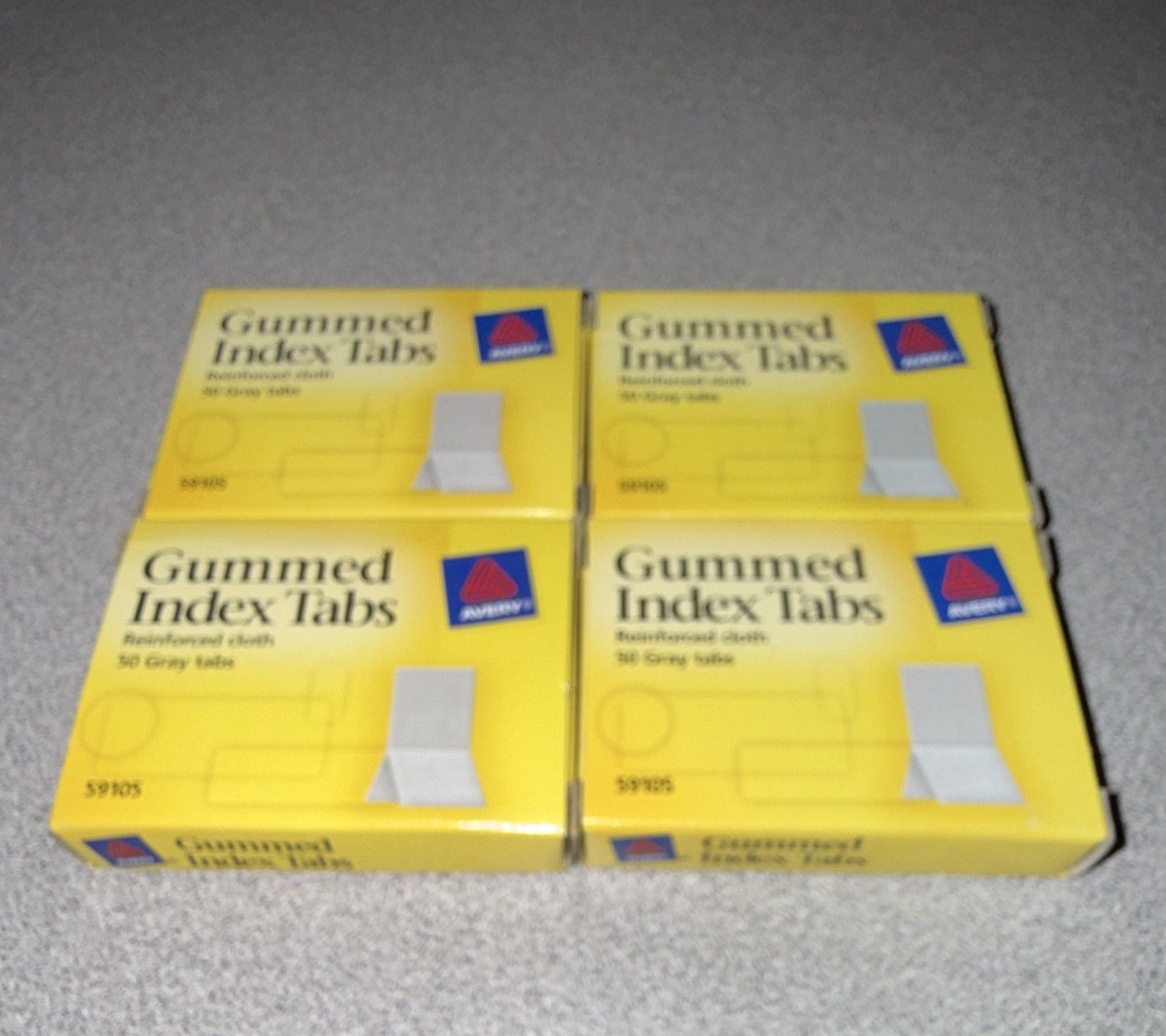 Avery Gummed Index Tabs Reinforced Cloth 200 Gray Tabs, MPN 59105