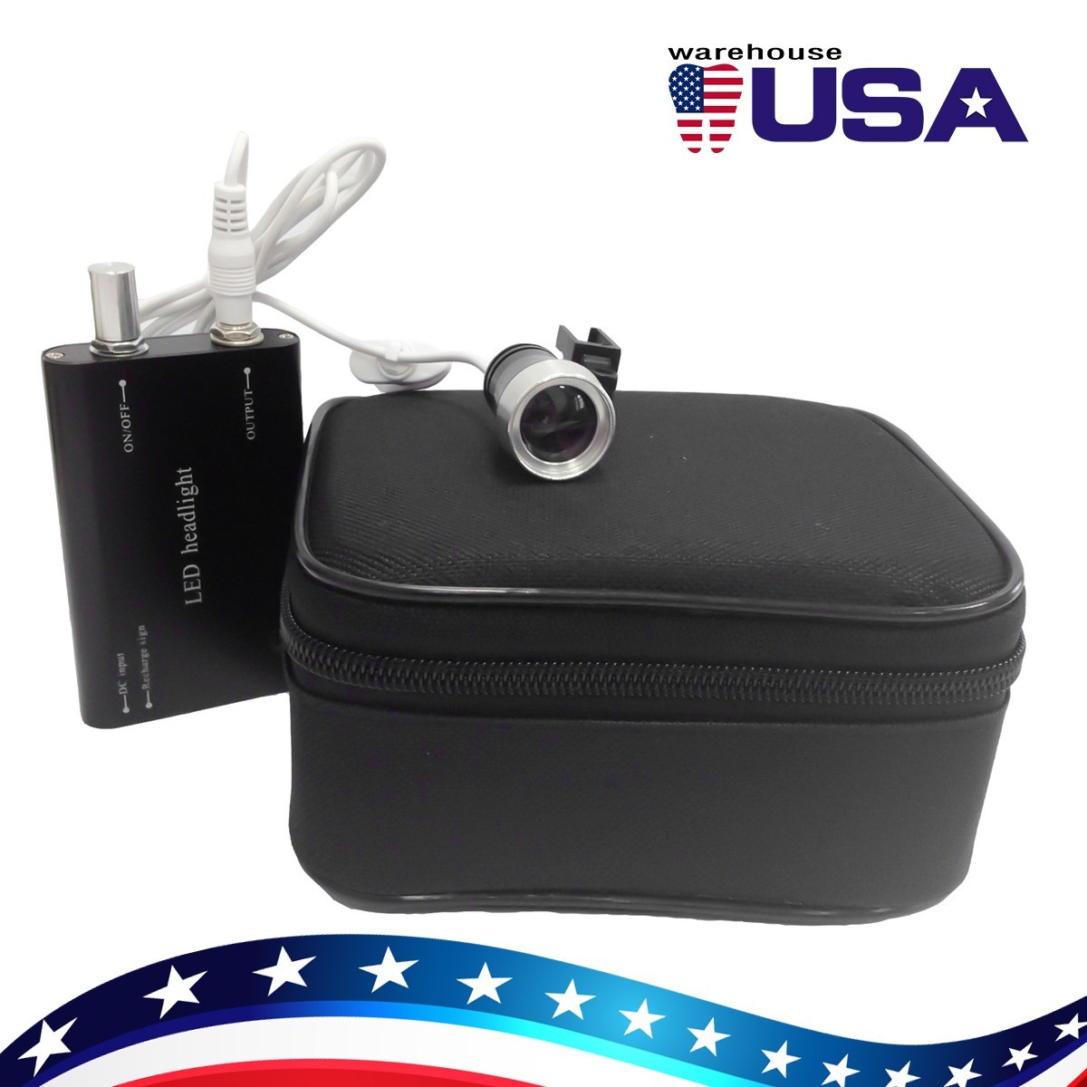 3W Dental LED Head Light Lamp for Surgical Medical 3.5X Binocular Loupes AZDENT