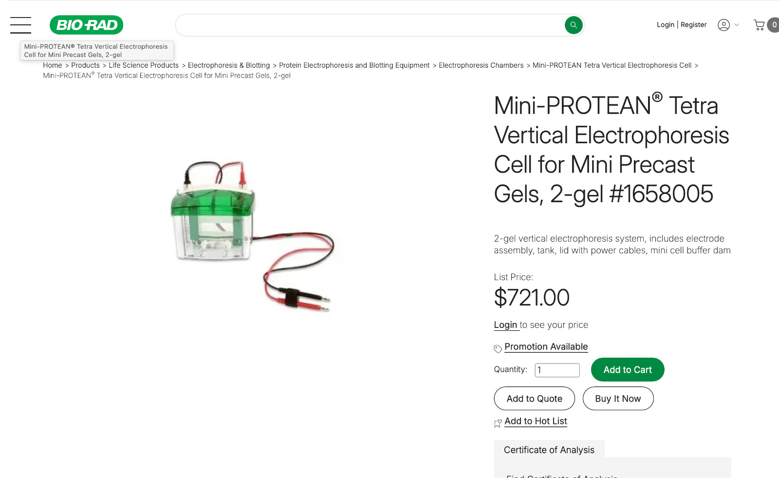 Bio-Rad Mini-PROTEAN Tetra Cell SDS-PAGE System, 2 Gels; Great Condition