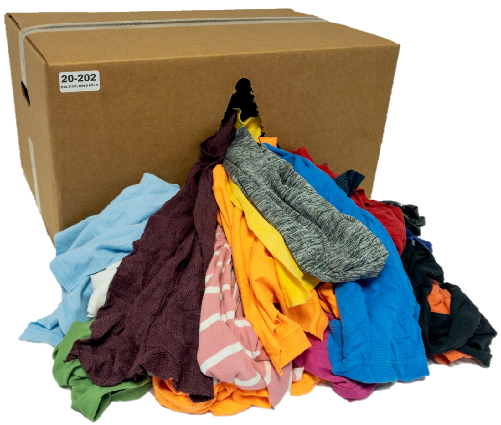 Colored Knit Rags 50 LB Box – T-Shirt Wiping Cleaning Cloths