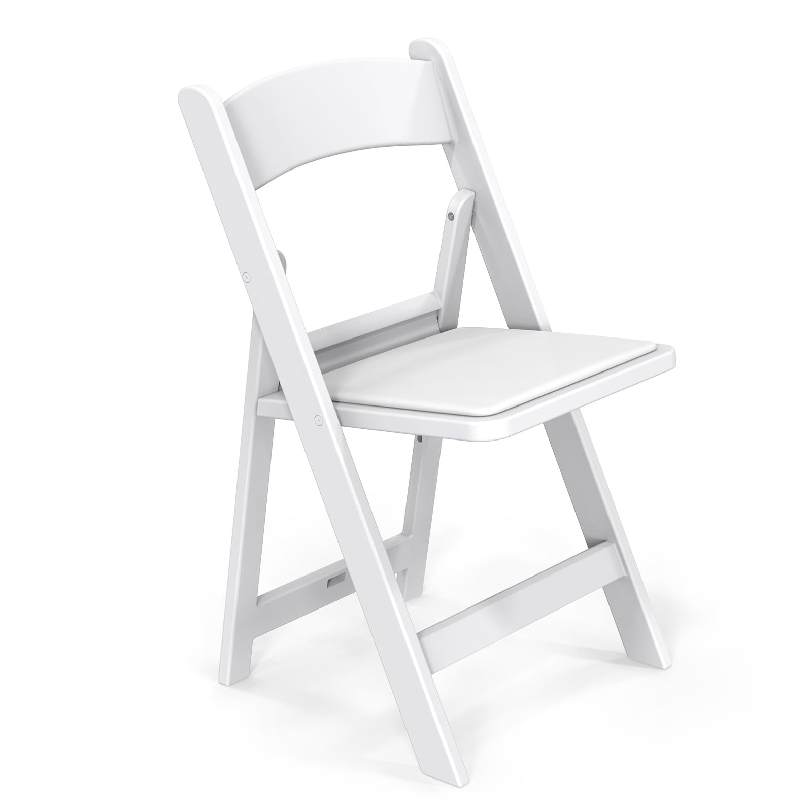 FCH Plastic Folding Chair with Padded Seat, Resin Foldable 1 Pack, White