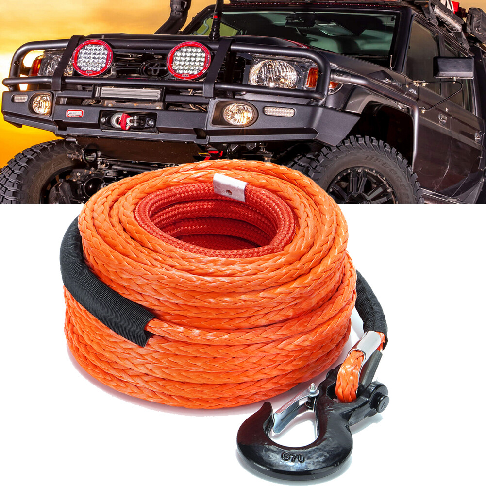 SPARKWHIZ Synthetic Winch Rope Winch Line Cable 1/2″x100ft 32000lbs SUV Truck