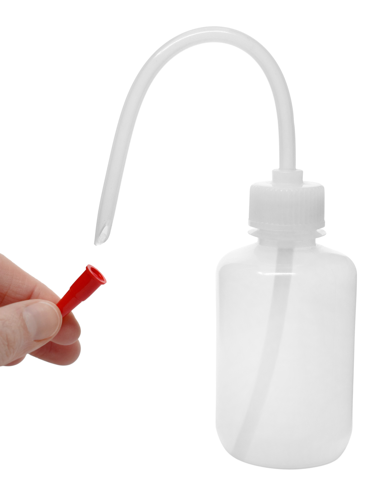Wash Bottle, 125ml – Polyethylene – Flexible Delivery Tube – Eisco Labs