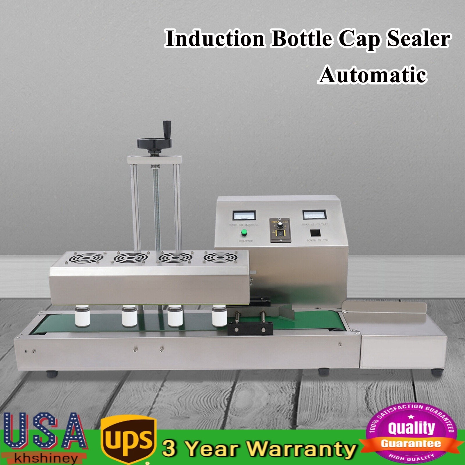 20-100mm Bottle Cap Automatic Sealer Continuous Induction Sealing Machine 1800w