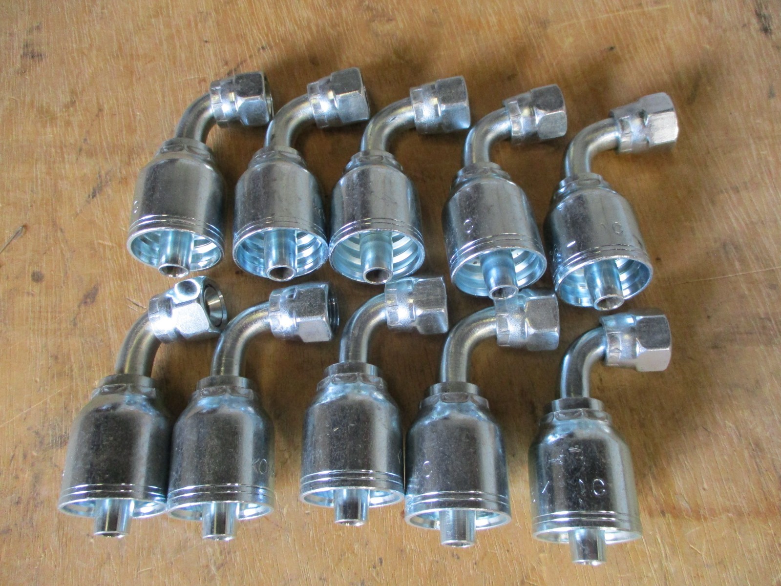 10‑Pack Koman 6‑8FJX90 Hydraulic Hose Fittings – JIC 37° Female Swivel 90°