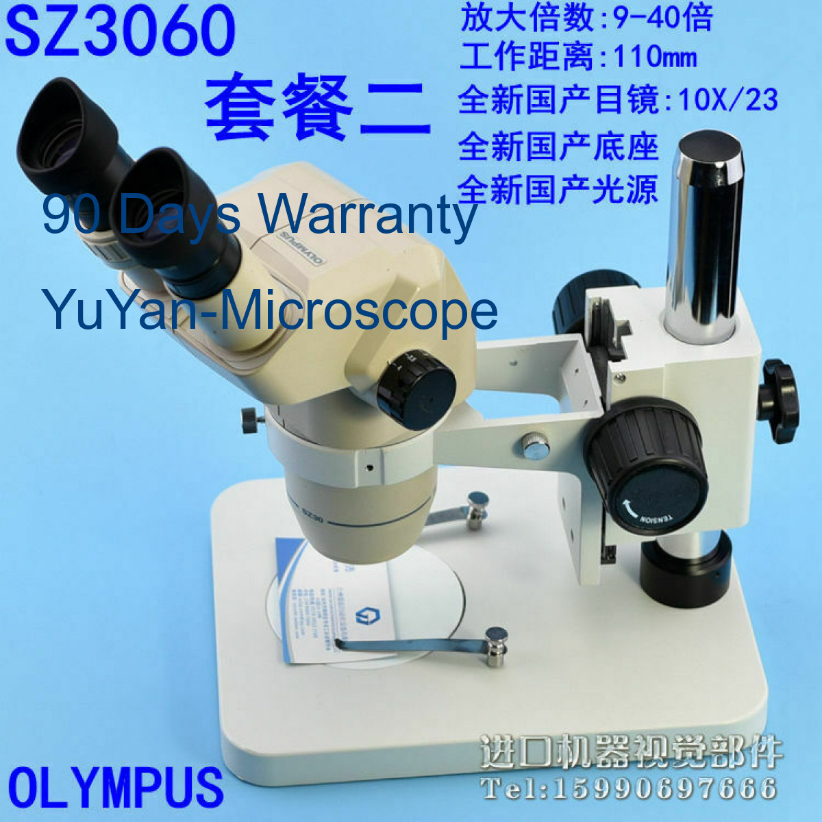 OLYMPUS SZ3060 Microscope+10x/22 eyepieces +STAND+Light #free shipping