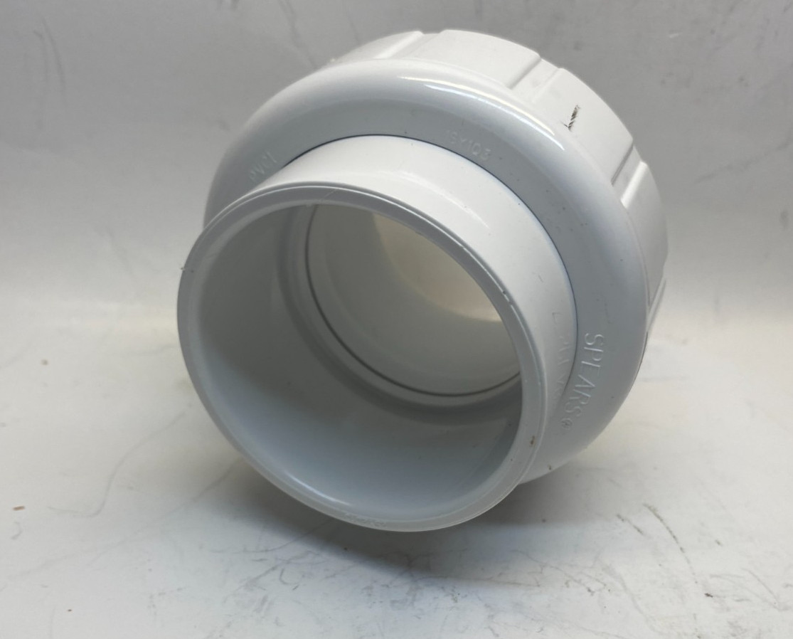 SPEARS 2″ PVC SCH 40 Socket Union (Buna) 457-020 – White – Prepaid Shipping