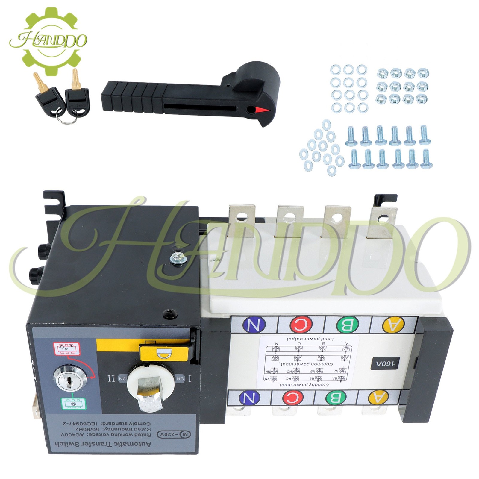 Industrial Automatic Transfer Switch 160A 4 Poles 110V 220V Grid to AC Generator