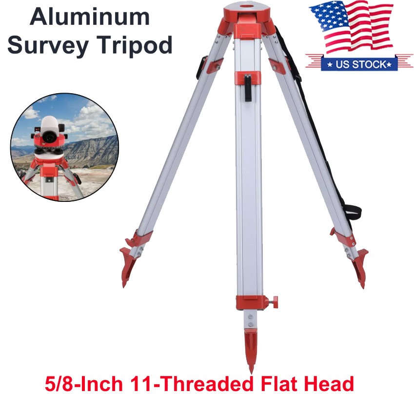 Aluminum Surveying Tripod,Heavy Duty Transit Level Tripod with Quick Clamp,5/8 “