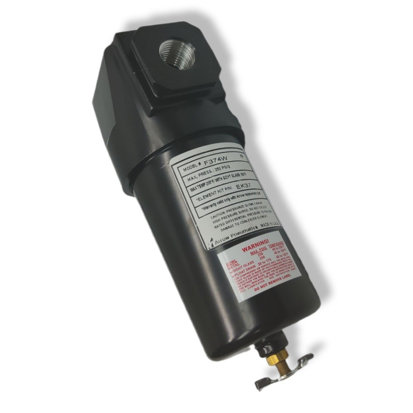 Compressed Air Inline Moisture Trap Water Separator Filter 1/2″ FNPT New Arrow