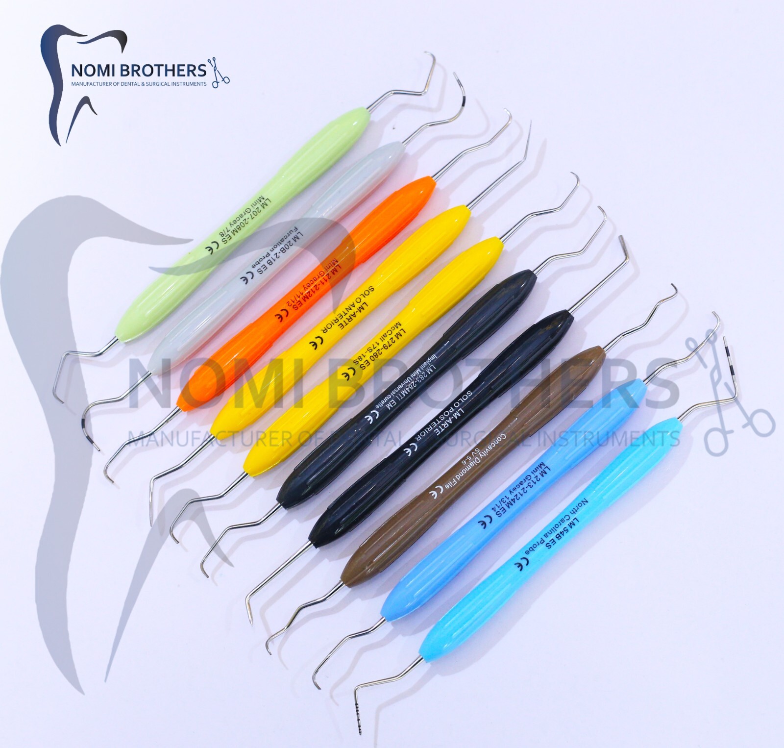 Dental Composite Filling Instruments LM Set Silicone Handle Colorful 10 Pcs