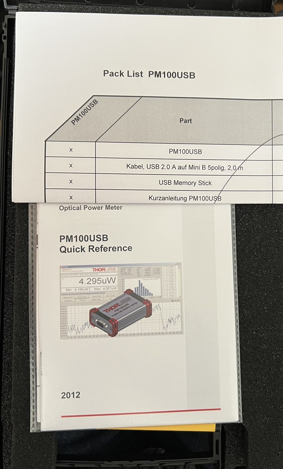 Thorlabs PM100USB Power Meter. New, Open box with all other items on it.