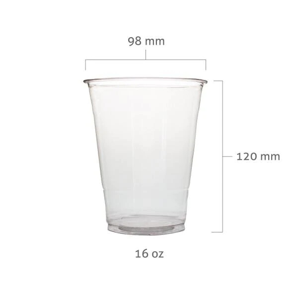 16 Oz Clear Plastic Cups PET Disposable Cold Cups With Lids and Straws for Party