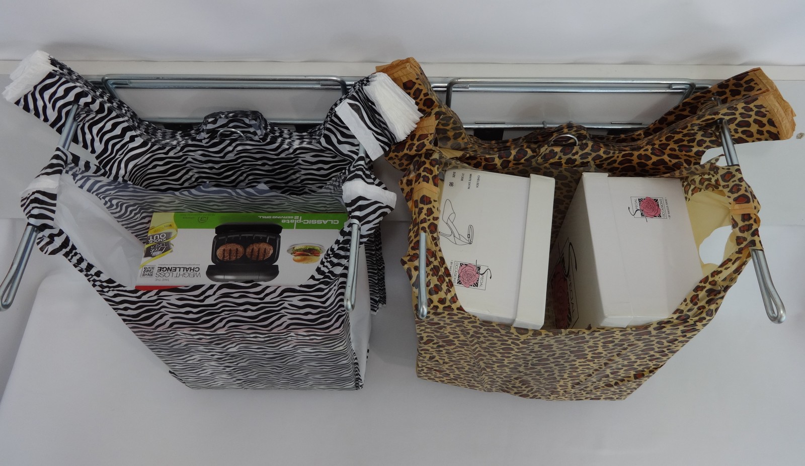 Design T-Shirt Bags Leopard or Zebra Print 11.5 x6x21 Shopping Bags with Handles