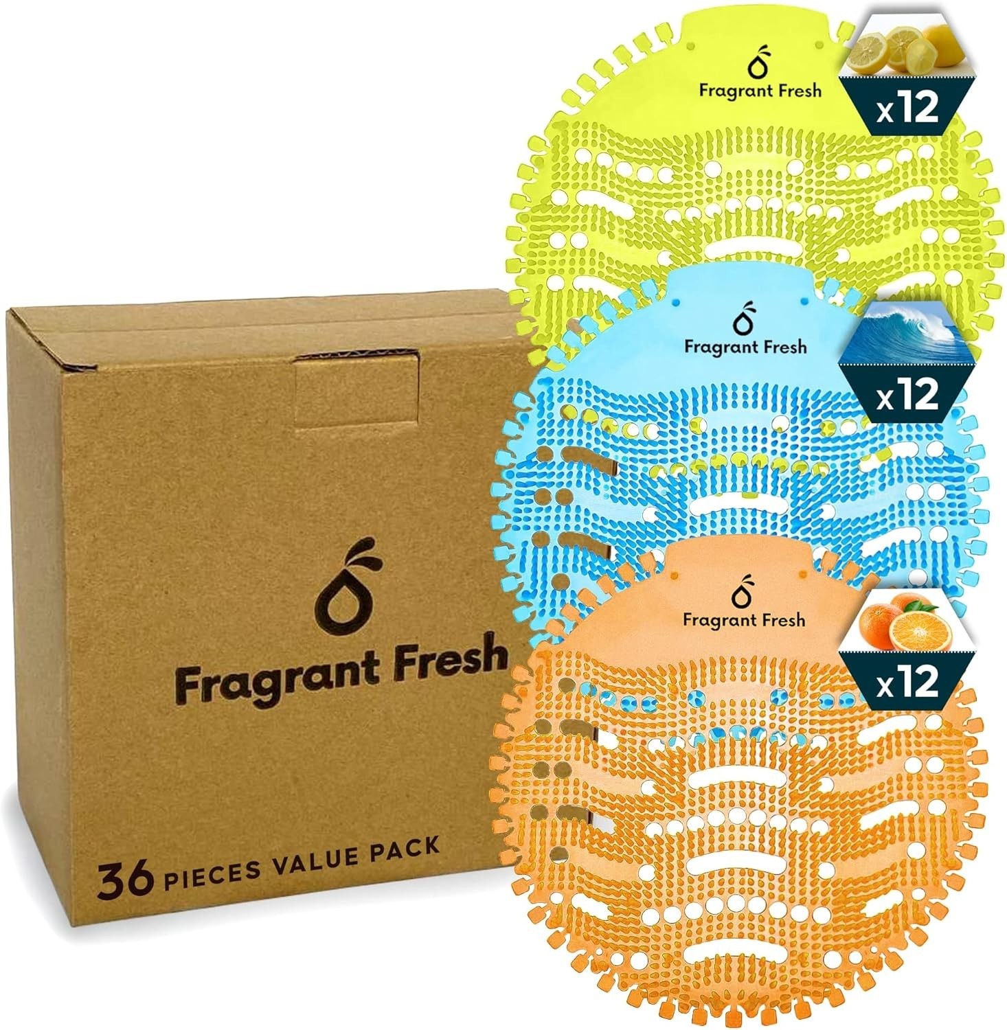 Versatile Urinal Mats – 36 Count Deodorizers for Toilets & High-Traffic Areas