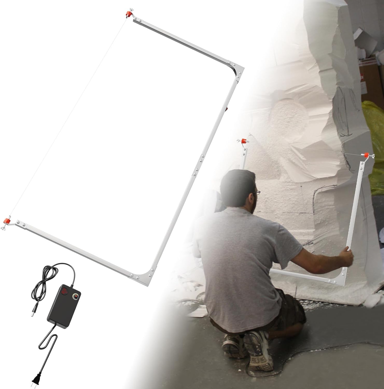 Adjustable 4FT Hot Wire Foam Cutter with Adjustable Multi-Heat Power Supply