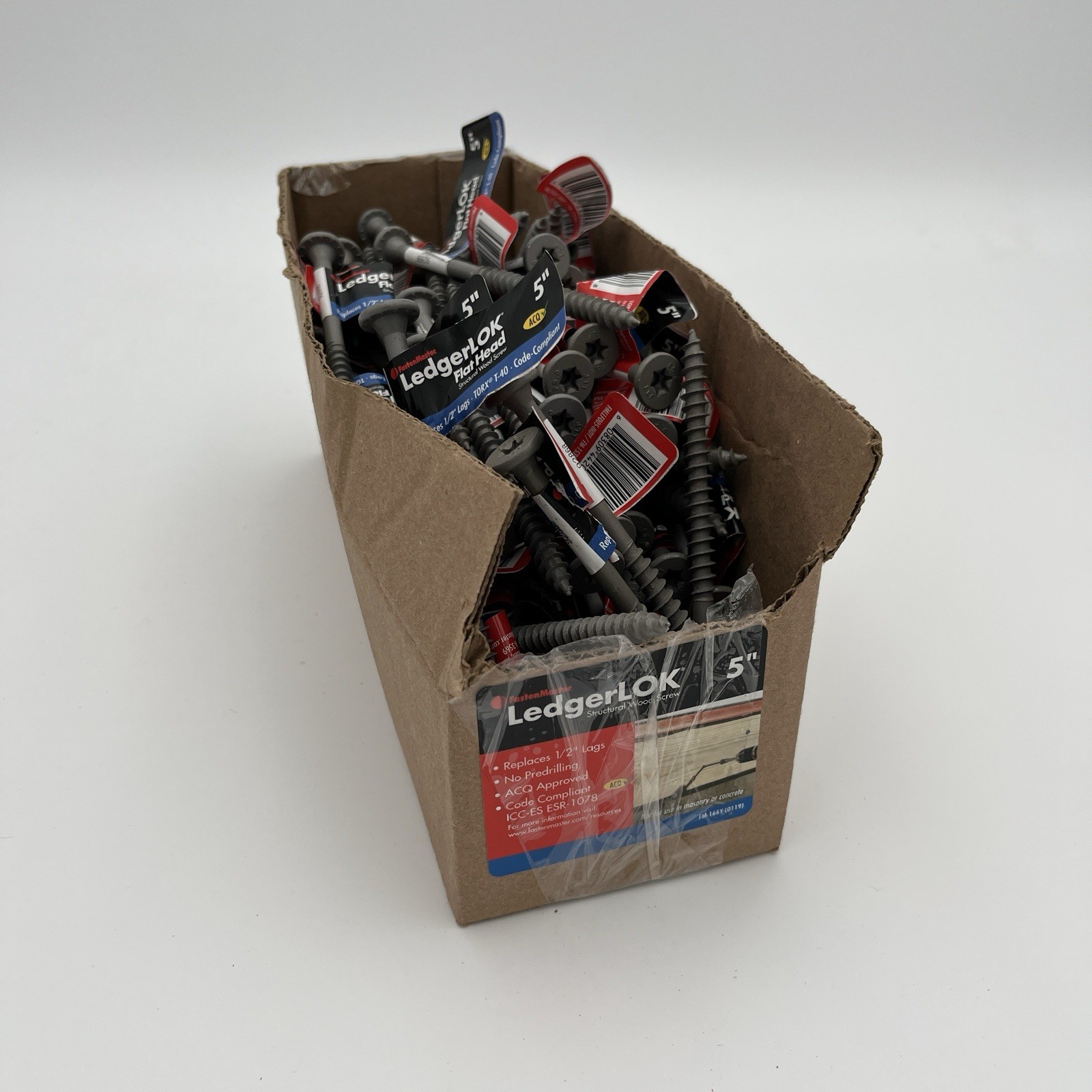 NEW!! 131 Pack FastenMaster LedgerLOK 5 Inch Flat Head Ledger Board Screws