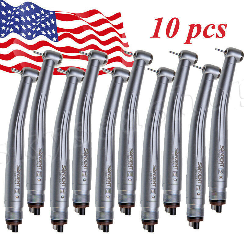 10 SANDENT NSK Style Dental High Speed Handpiece Push Button 4 Hole Pana Max ST4