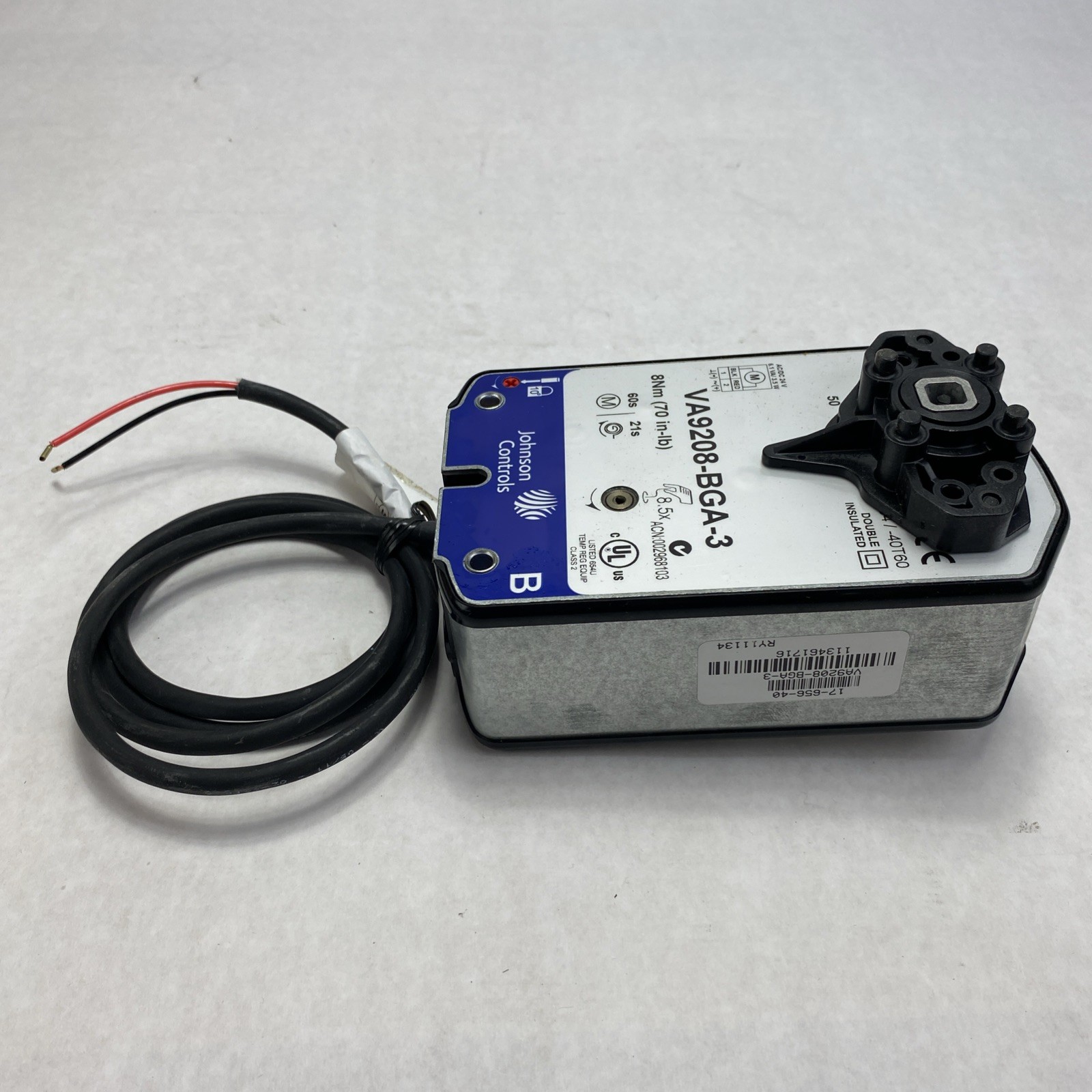 Johnson Controls VA9208-BGA-3 Electric Spring Return Valve Actuator