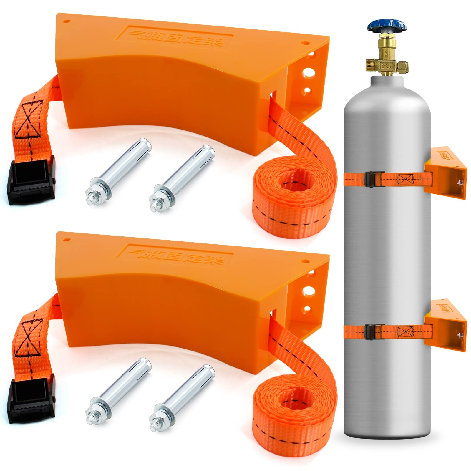 TECWAP 2PCS Propane Tank Holder, Gas Cylinder Wall Mounted Bracket, ABS Holde…